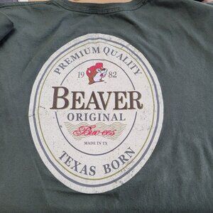 Buc-ee’s T-Shirt Texas Born Olive Green Short Sleeve XL Beaver Original